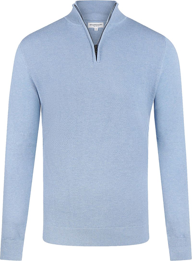 McGregor Half Zip Trui Wolmix Lichtblauw