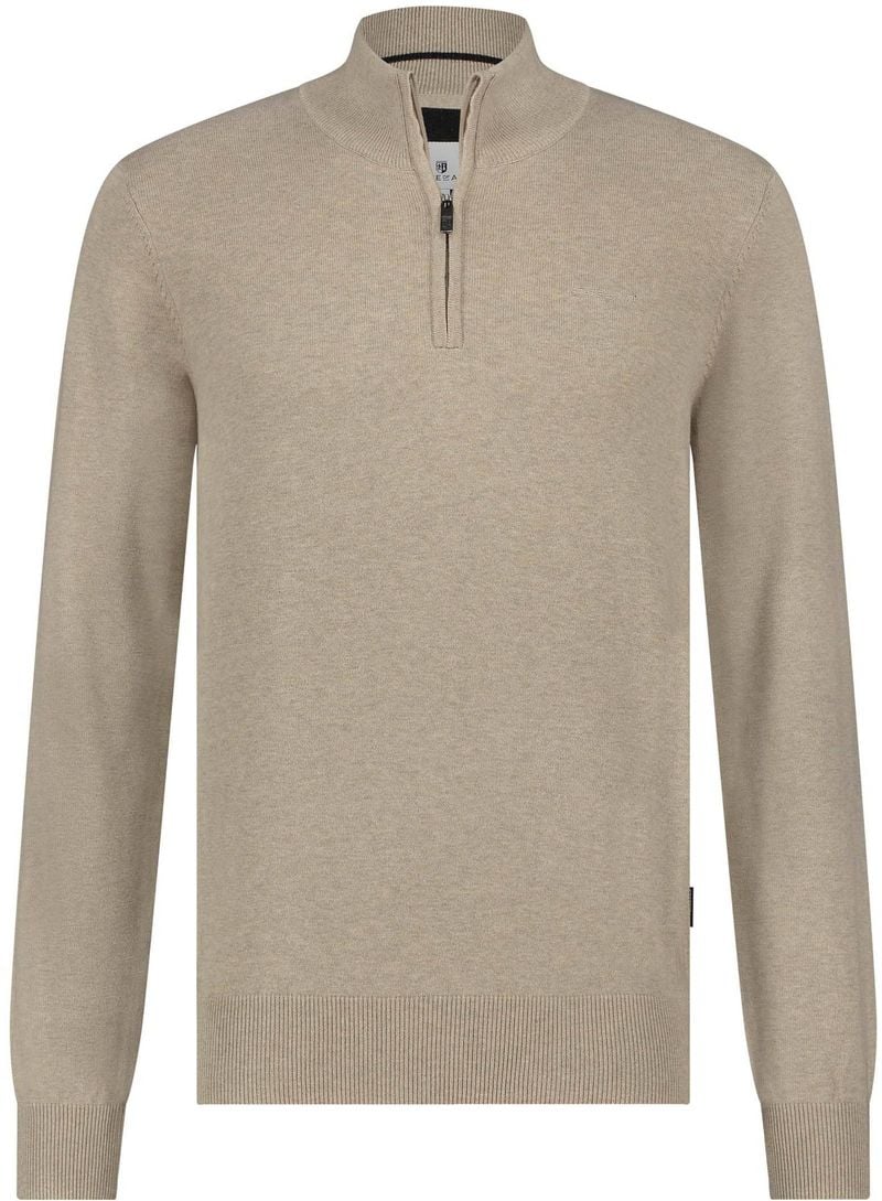 State of Art Half Zip Trui Oak Ecru