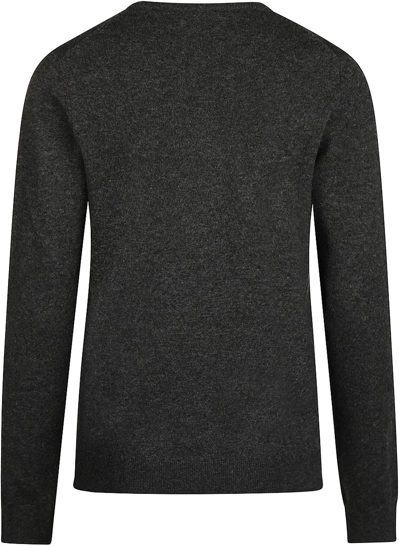 Steppin' Out Dames Pullover V-hals Merinowol Antraciet