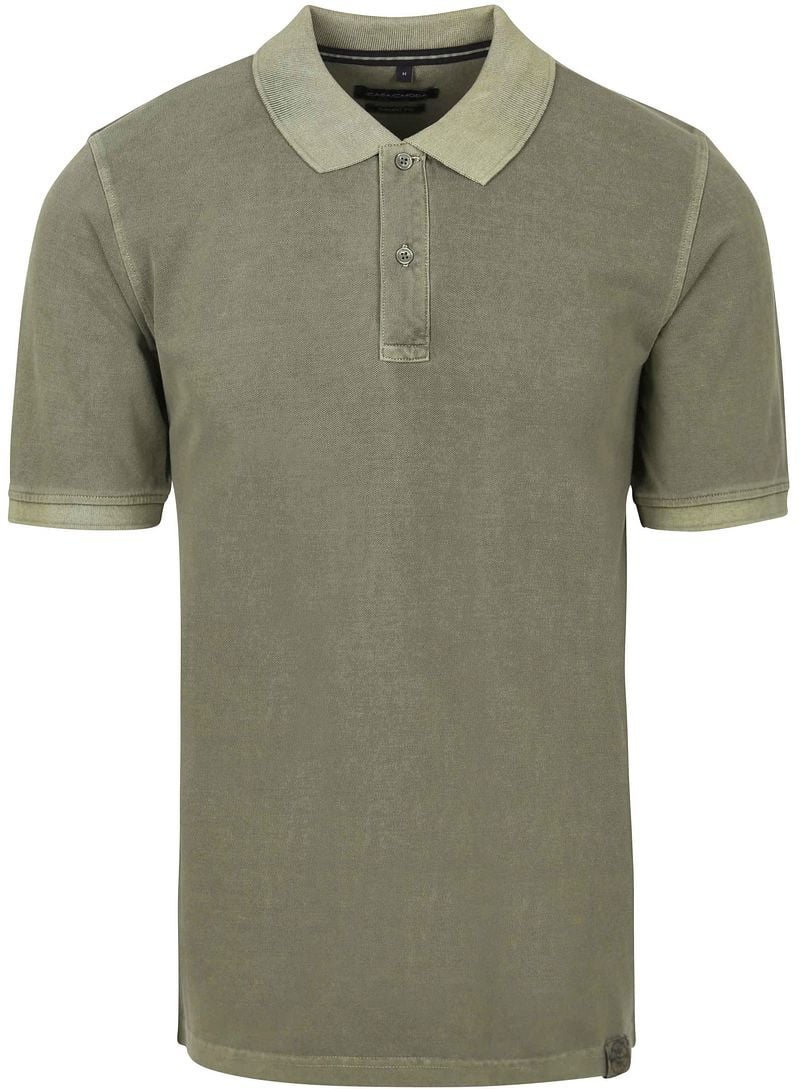 Casa Moda Polo Piqué Garment Dye Olijfgroen