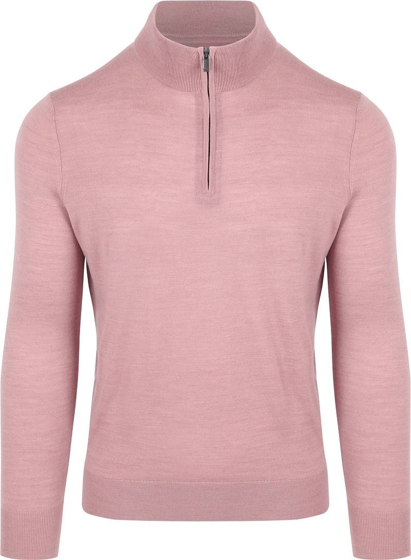 Suitable Merino Half Zip Trui Roze