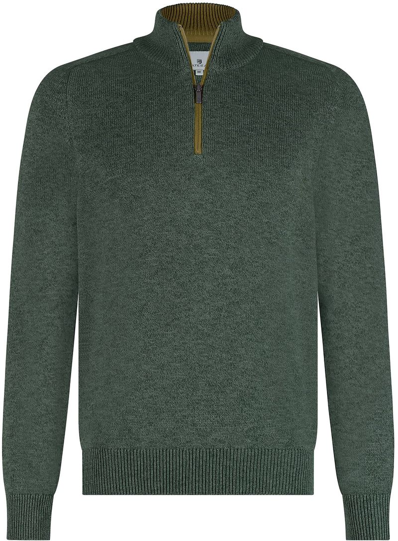 State of Art Half Zip Trui Melange Groen