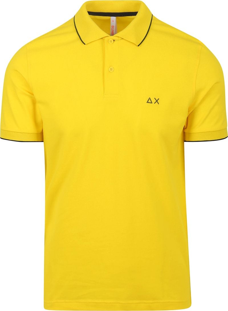 Sun68 Poloshirt Small Stripe Collar Geel