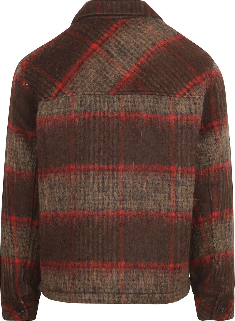 Scotch and Soda Scotch & Soda Overshirt Brushed Wool Ruiten Bruin