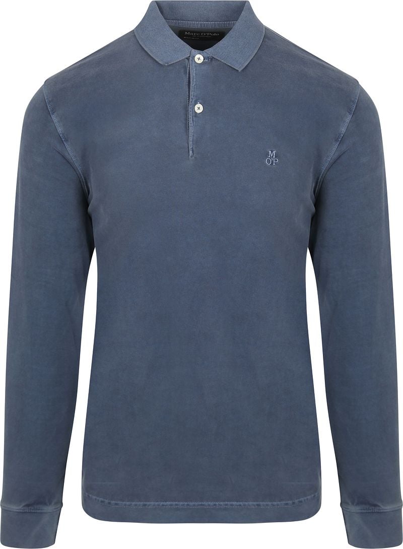 Marc O'Polo Longsleeve Poloshirt Dunkelblau - Größe M günstig online kaufen