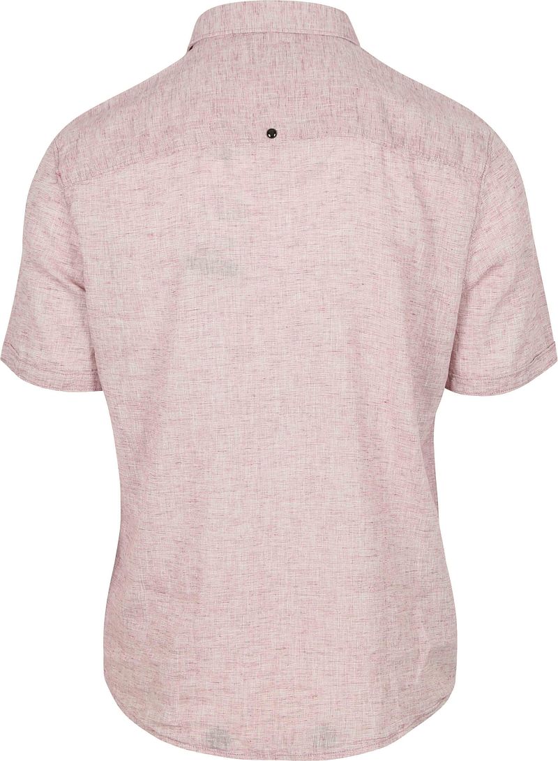 No Excess Short Sleeve Overhemd Linen Blend Roze