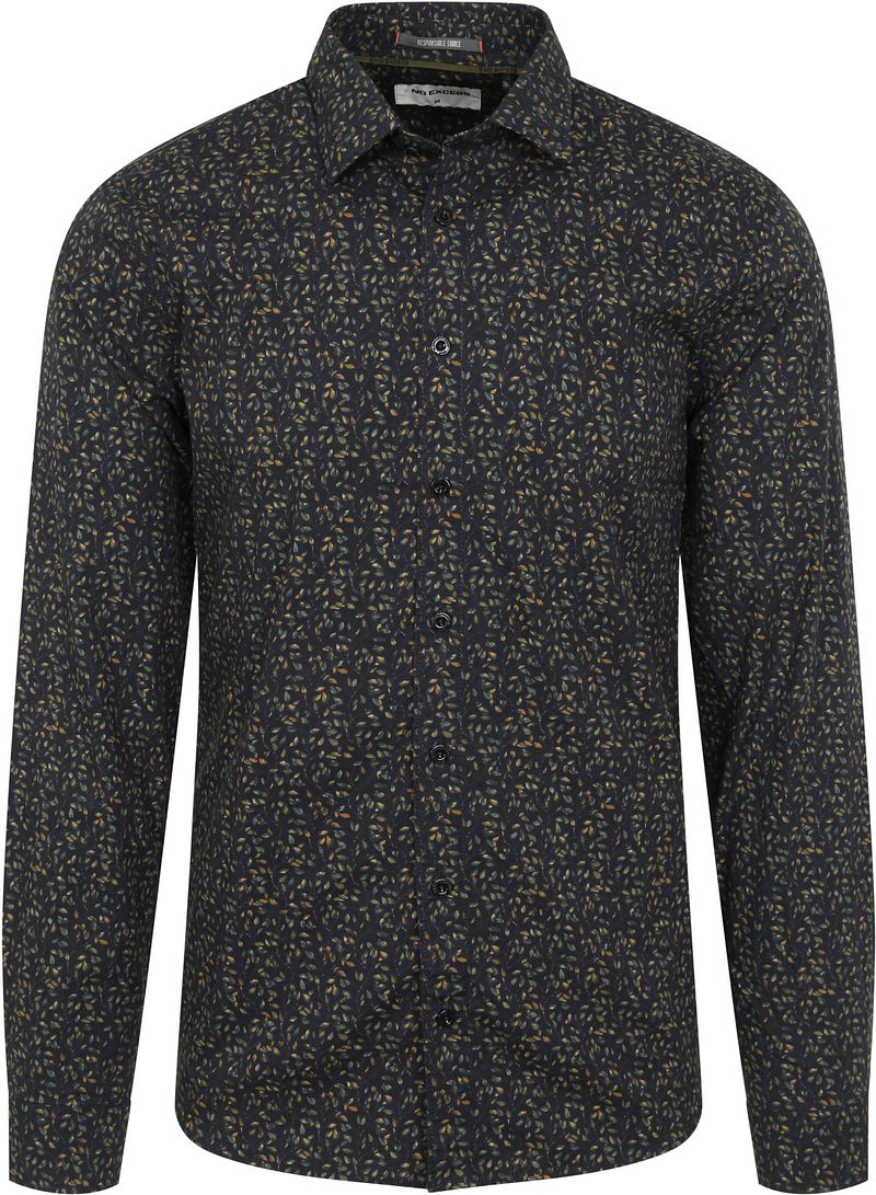 No-Excess Chemise à motifs blue foncé Multicoloré Bleu foncé Bleu taille M