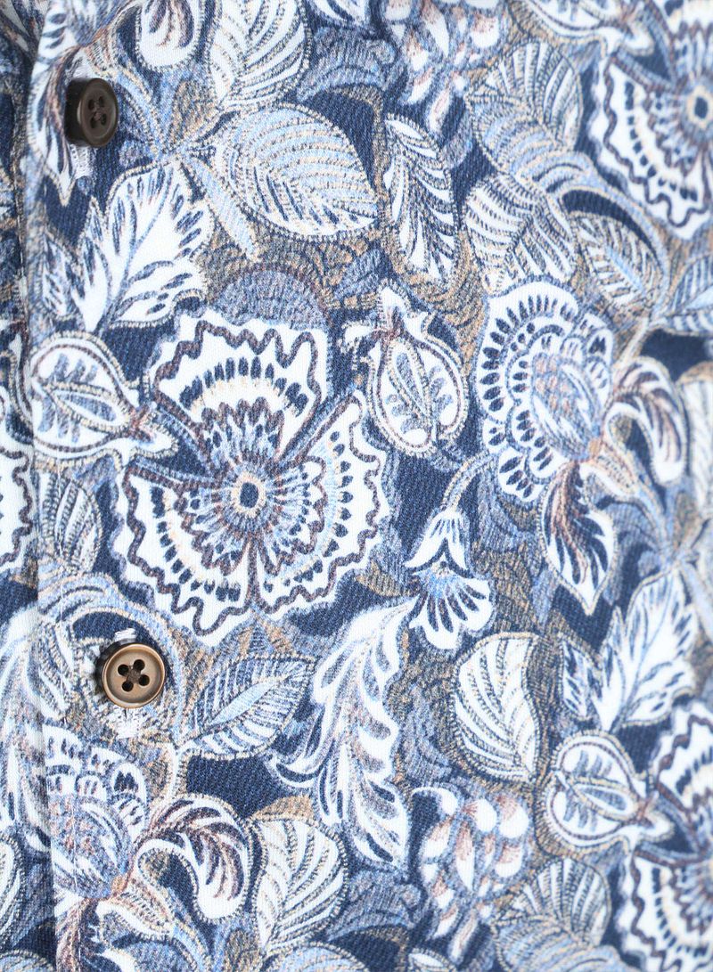 DESOTO Hemd Druck Blumen Blau  - Größe 3XL günstig online kaufen