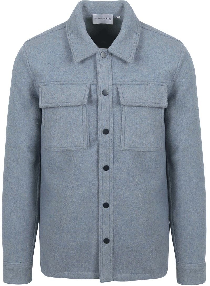 Suitable Overshirt Wool Blend Blau - Größe XL günstig online kaufen