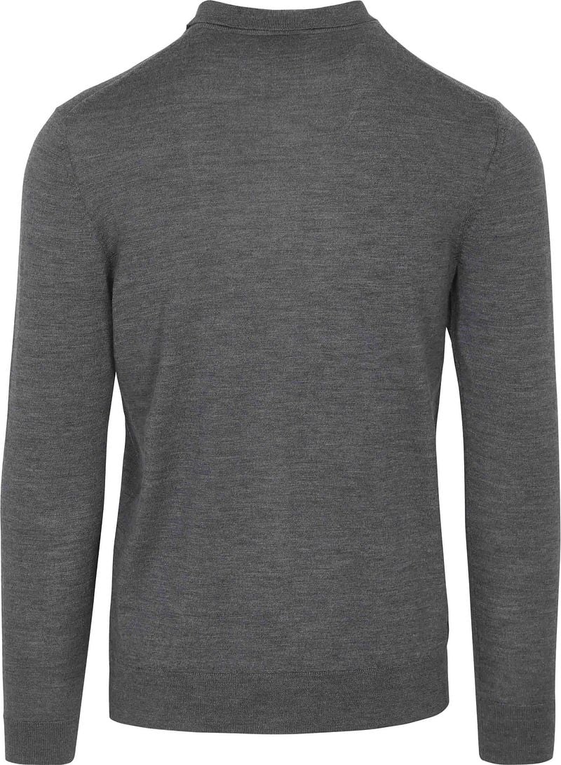 Profuomo Longsleeve Poloshirt Merinowolle Anthrazit - Größe M günstig online kaufen