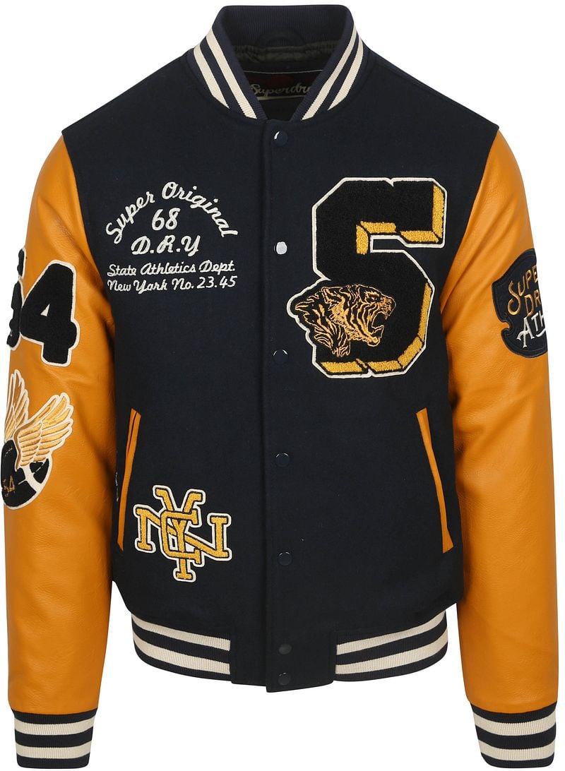 Superdry Varsity Bomberjacke Navy  - Größe L günstig online kaufen