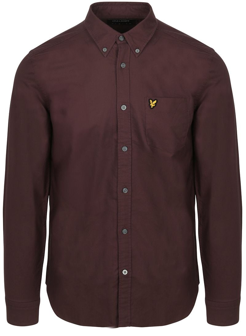 Lyle & Scott Shirt Plain Oxford Bordeaux - Größe S günstig online kaufen