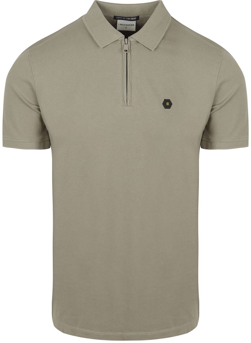 No Excess Half Zip Poloshirt Piqué Groen