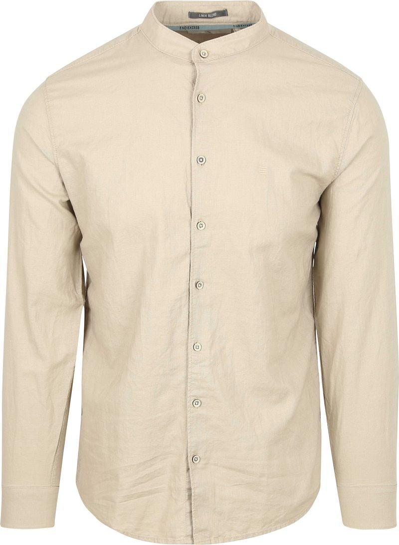 No Excess Overhemd Linnen Blend Beige