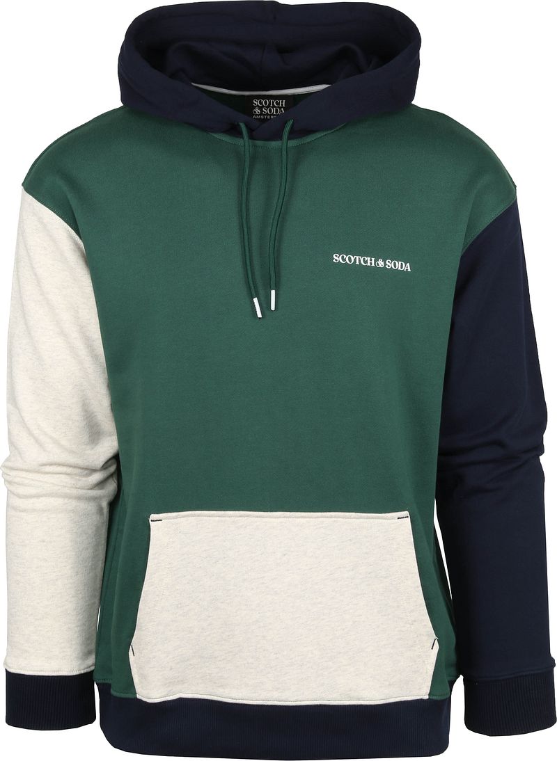 Scotch and Soda Sweat à capuche Logo Multicolour Vert Vert foncé Multicoloré taille S