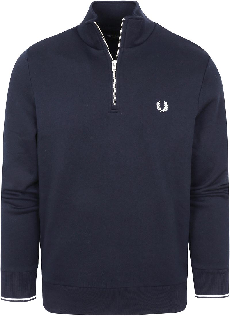 Fred Perry Half Zip Trui Navy Blauw