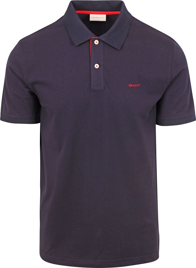 Gant Contrast Piqué Poloshirt Navy - Größe XL günstig online kaufen