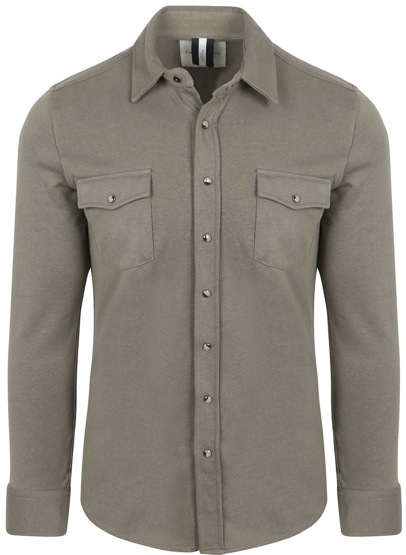 Profuomo Overshirt Western Jersey Olivgrün - Größe S günstig online kaufen