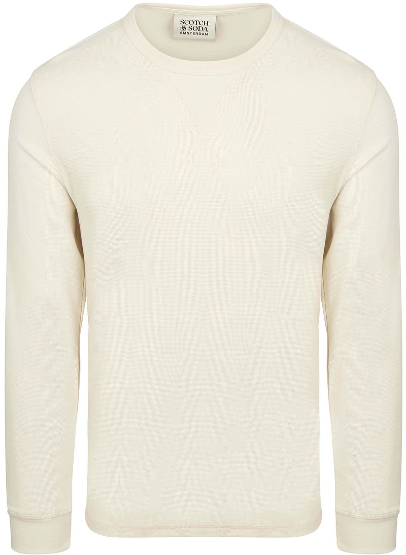 Scotch and Soda Longsleeve Waffle T-Shirt Ecru - Größe S günstig online kaufen