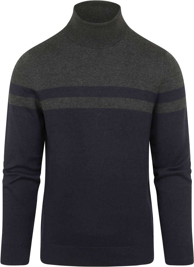 State Of Art Pull Col Roulé Rayé Foncé Bleu foncé Bleu taille M