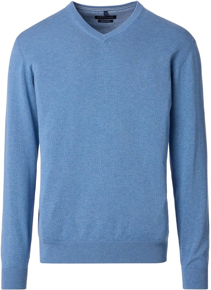 Casa Moda Pullover V-Ausschnitt Blau - Größe L günstig online kaufen