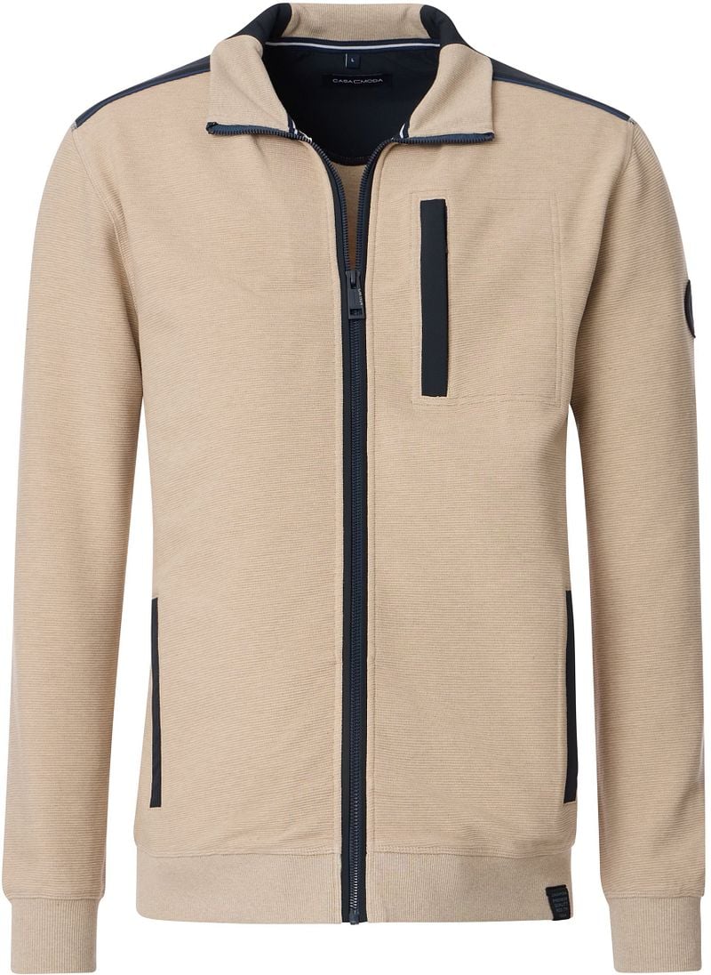 Casa Moda Strickjacke Zip Beige - Größe XXL günstig online kaufen