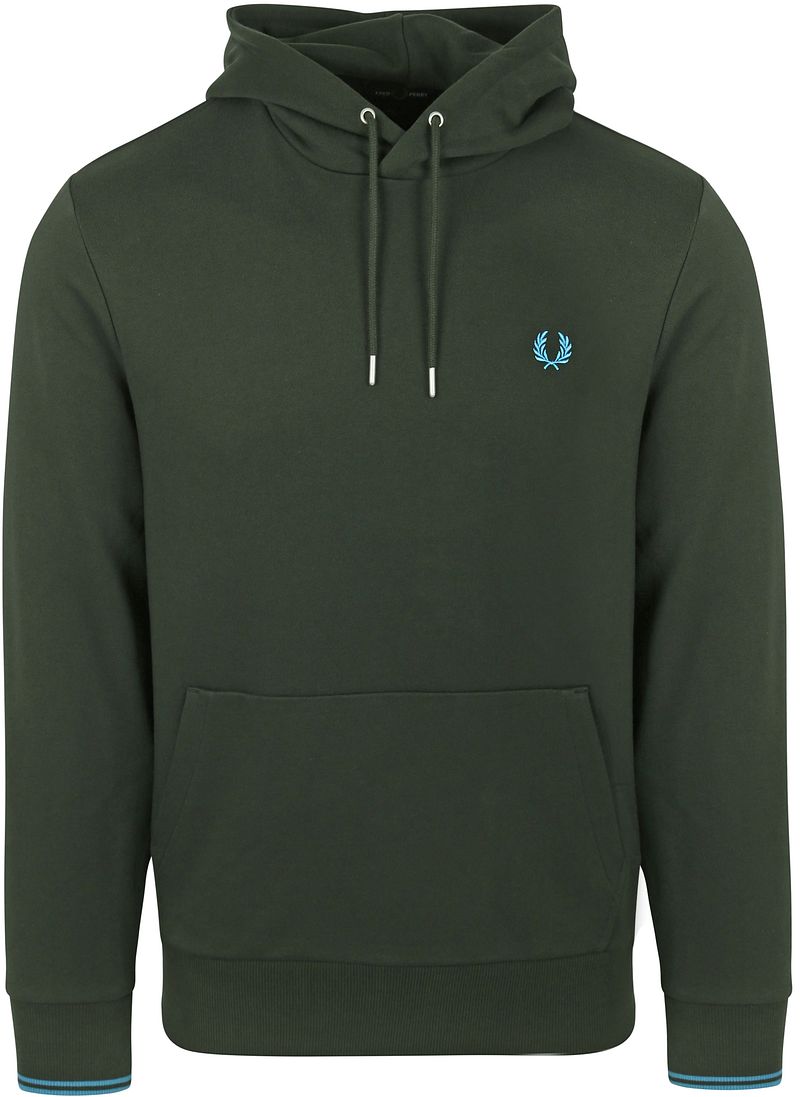 Fred Perry Hoodie Logo Night Green - Größe M günstig online kaufen