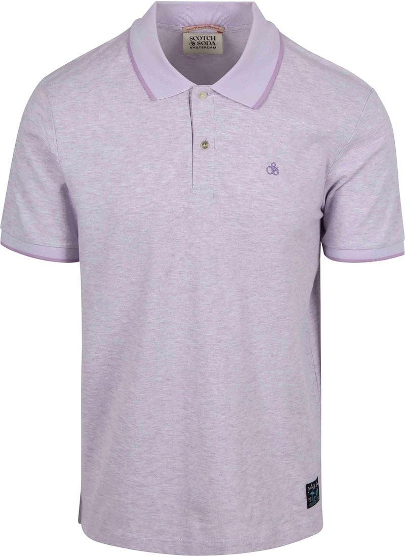 Scotch And Soda Melange Poloshirt Purple - Größe XL günstig online kaufen