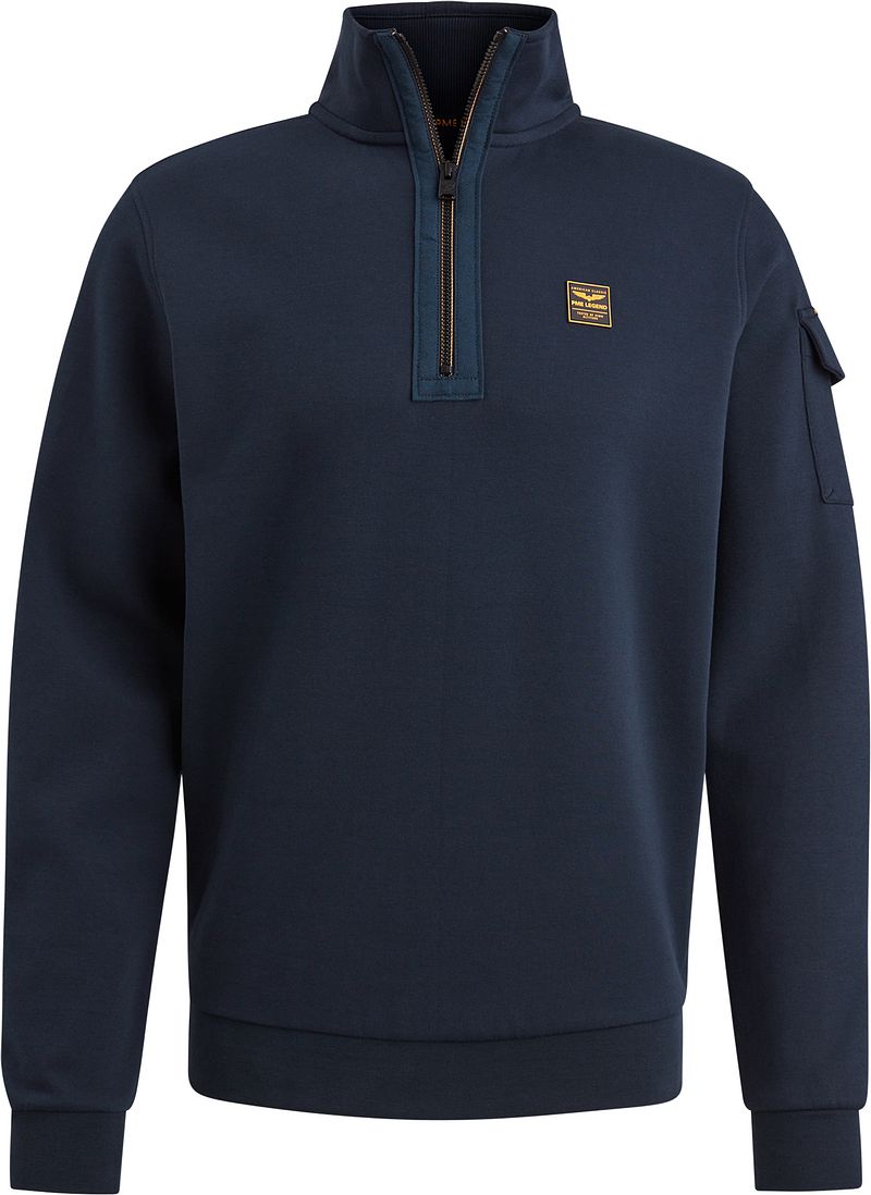 PME LEGEND Heren Truien & Vesten Half Zip Collar Interlock Jersey Blauw