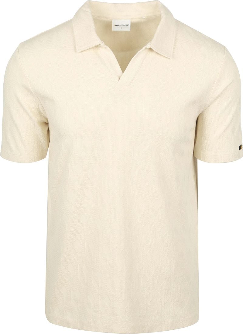 No Excess Poloshirt Terry Jacquard Ecru - Größe M günstig online kaufen