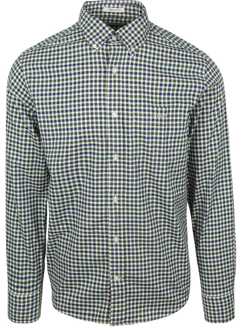 Gant Casual Hemd Twill Blau Grün - Größe M günstig online kaufen