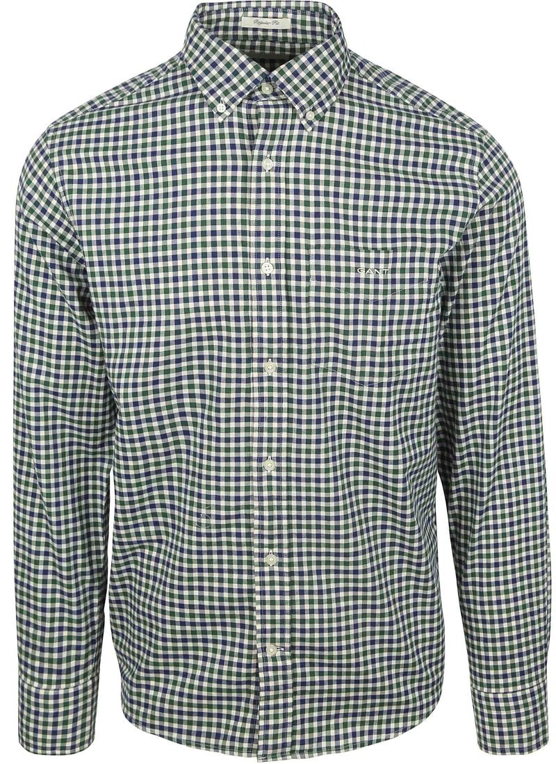 Gant Casual Hemd Twill Blau Grün - Größe M günstig online kaufen