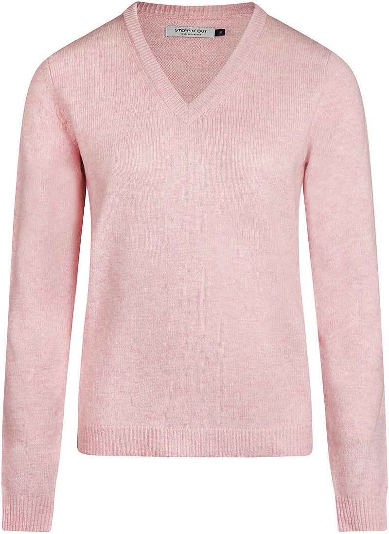 Steppin' Out Damestrui V-hals Lamswol Roze