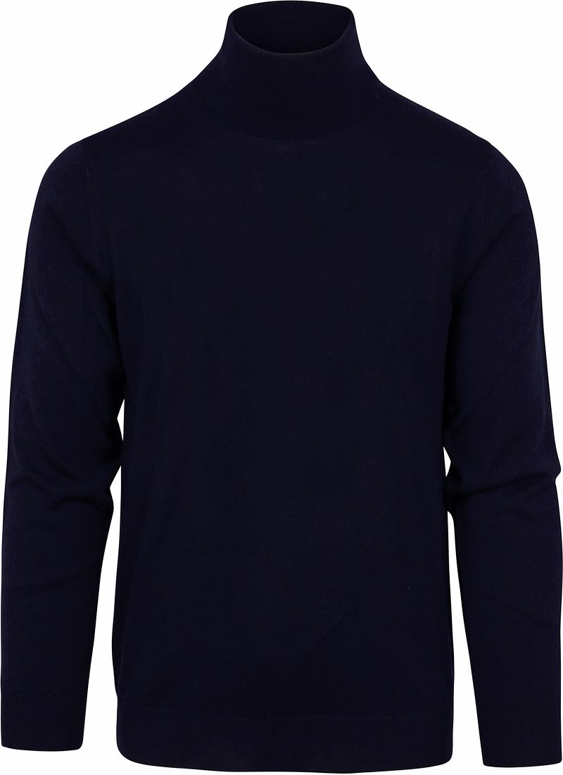 Suitable Pull Mérinos Col Roulé Foncé Bleu Bleu foncé taille S