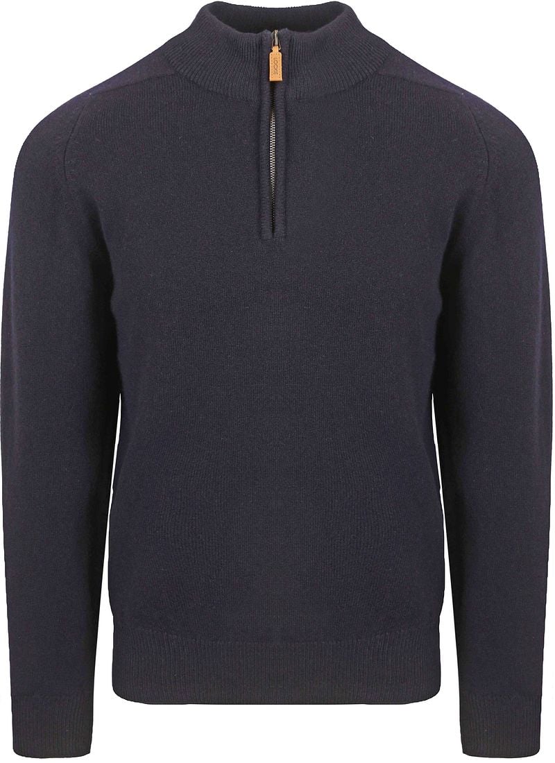 William Lockie Half Zip Pullover Lamswol Navy