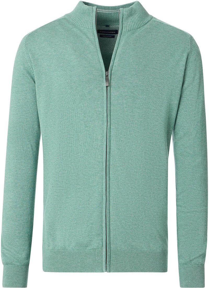 Casa Moda Strickjacke Zip Hellgrün - Größe M günstig online kaufen