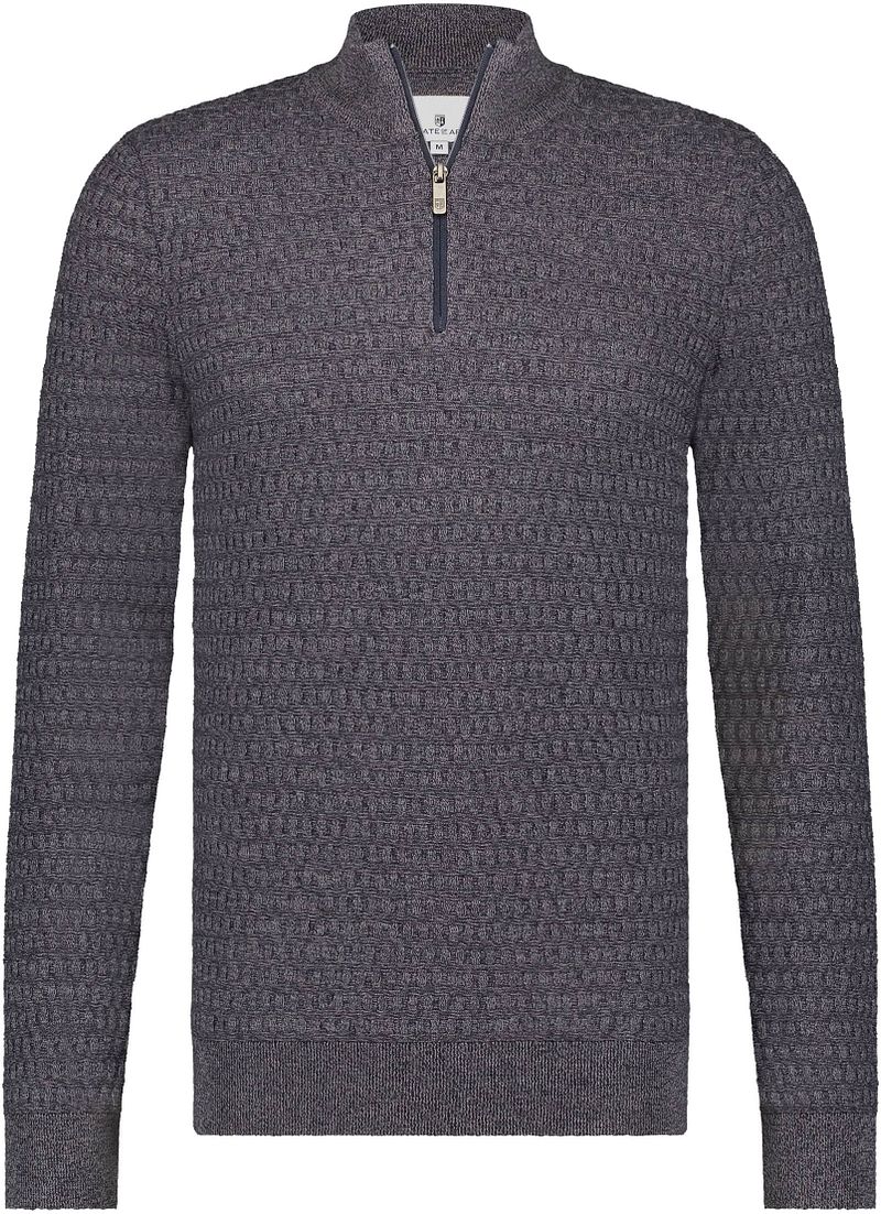 State Of Art Cardigan Demi-Zip Structure Foncé Bleu Bleu foncé taille M