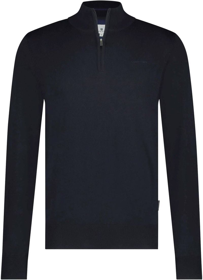 State of Art Half Zip Trui Estate Navy