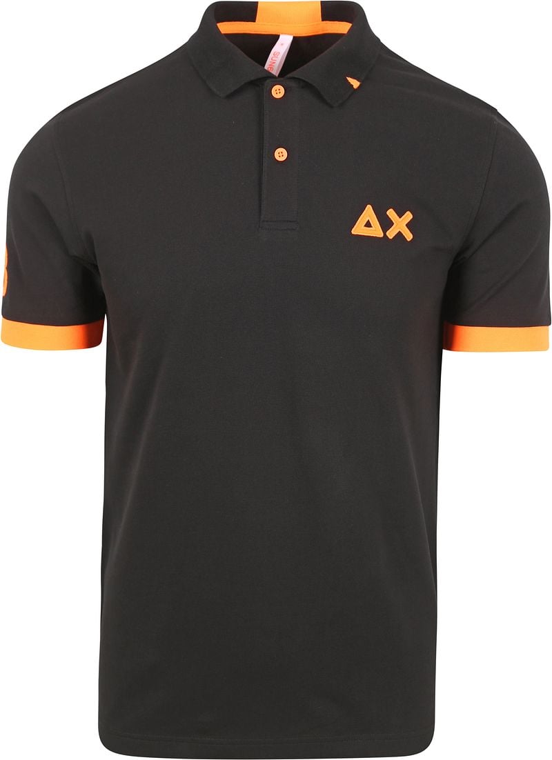 Sun68 Poloshirt Logo Fluo Schwarz  - Größe M günstig online kaufen