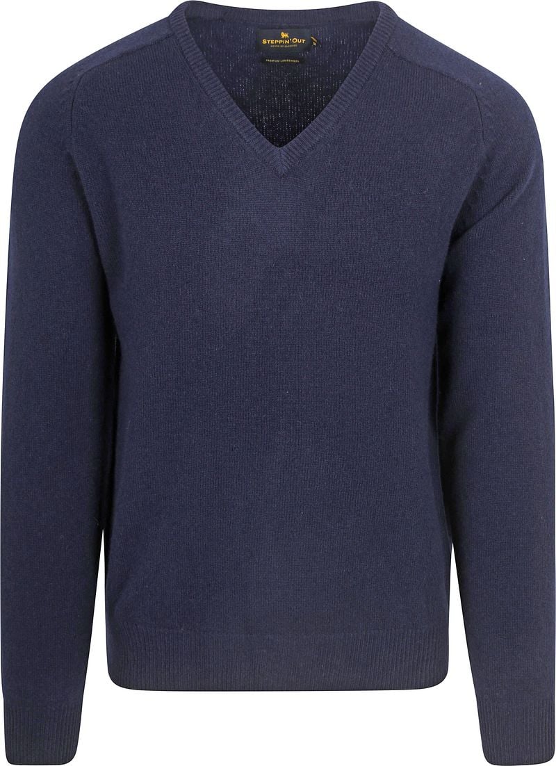 Steppin' Out Pullover V-Ausschnitt Lammwolle Navy - Größe XL günstig online kaufen