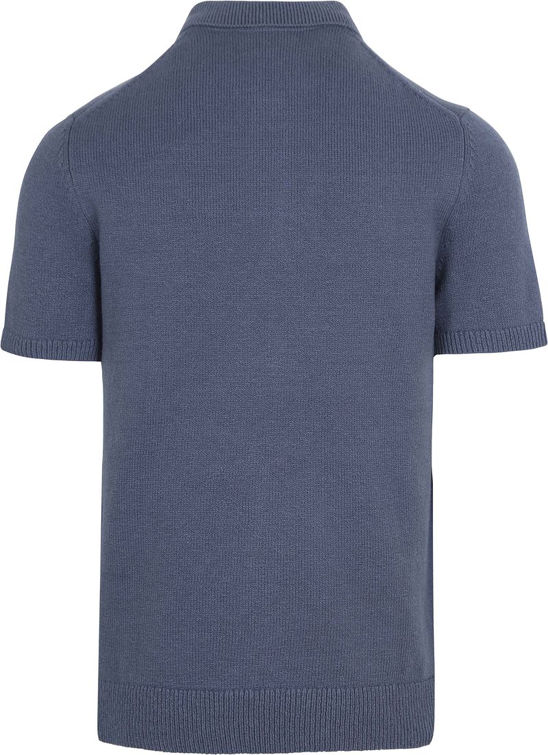 Suitable Heavy Knitted Polo Raw Denim Blauw