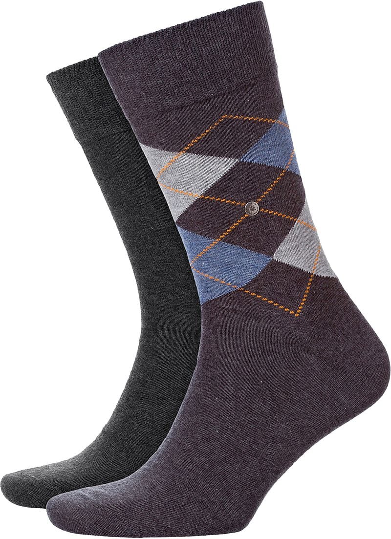 Burlington Chaussettes Everyday Lot de 2 Mélange 3081 Anthracite Gris taille 40-46