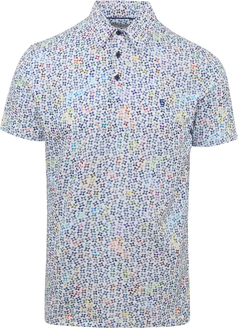 R2 Tencel Poloshirt Druck Blau - Größe S günstig online kaufen