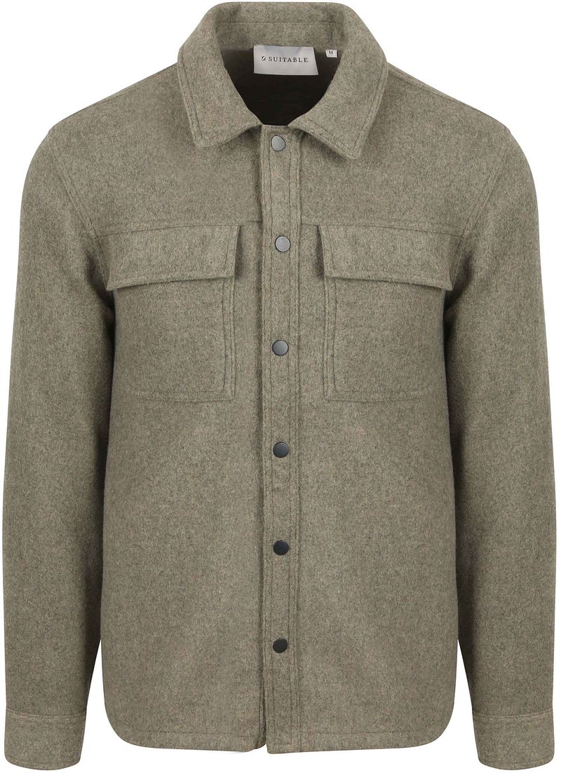 Suitable Overshirt Wool Blend Olivgrün - Größe XL günstig online kaufen