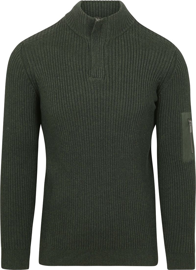 Suitable Mou Half Zip Pullover Dunkelgrün - Größe XL günstig online kaufen