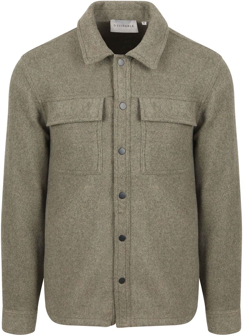 Suitable Overshirt Wool Blend Olivgrün - Größe XL günstig online kaufen