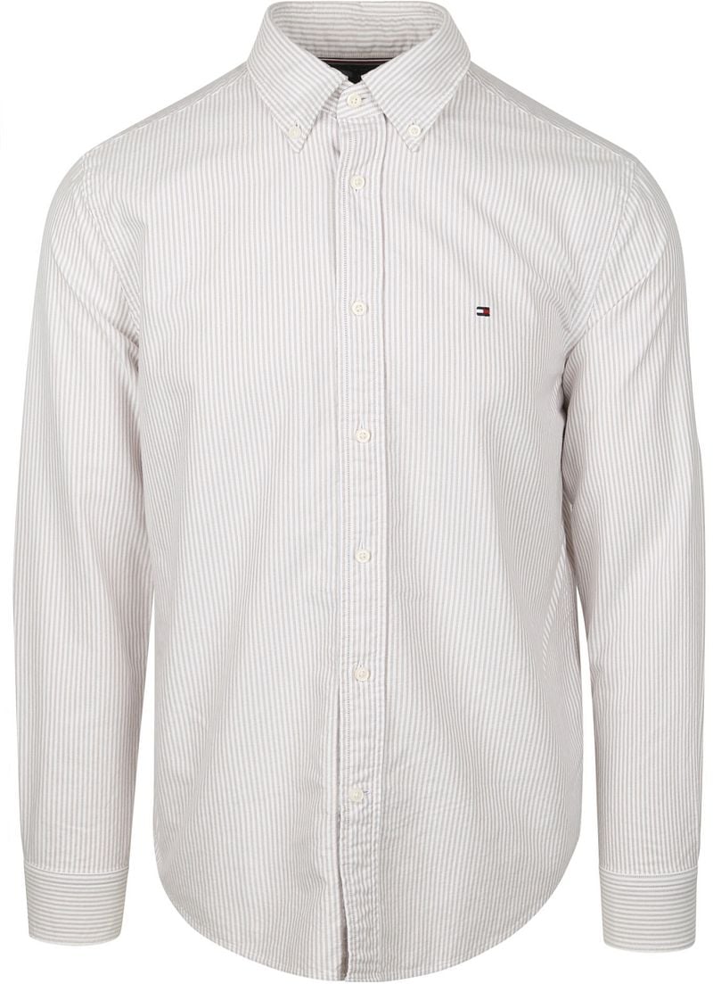 Tommy Hilfiger Oxford Hemd Streifen Beige - Größe XXL günstig online kaufen