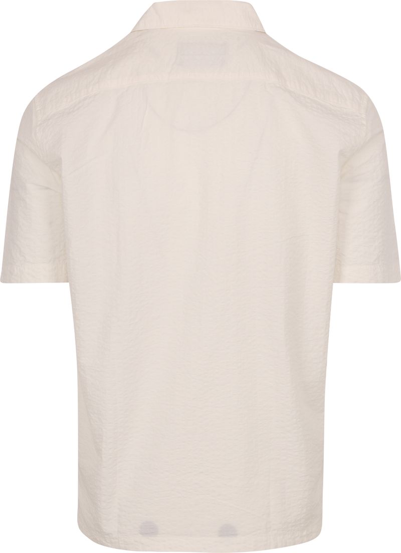 Marc O'Polo Overhemd Short Sleeves Seersucker Off White