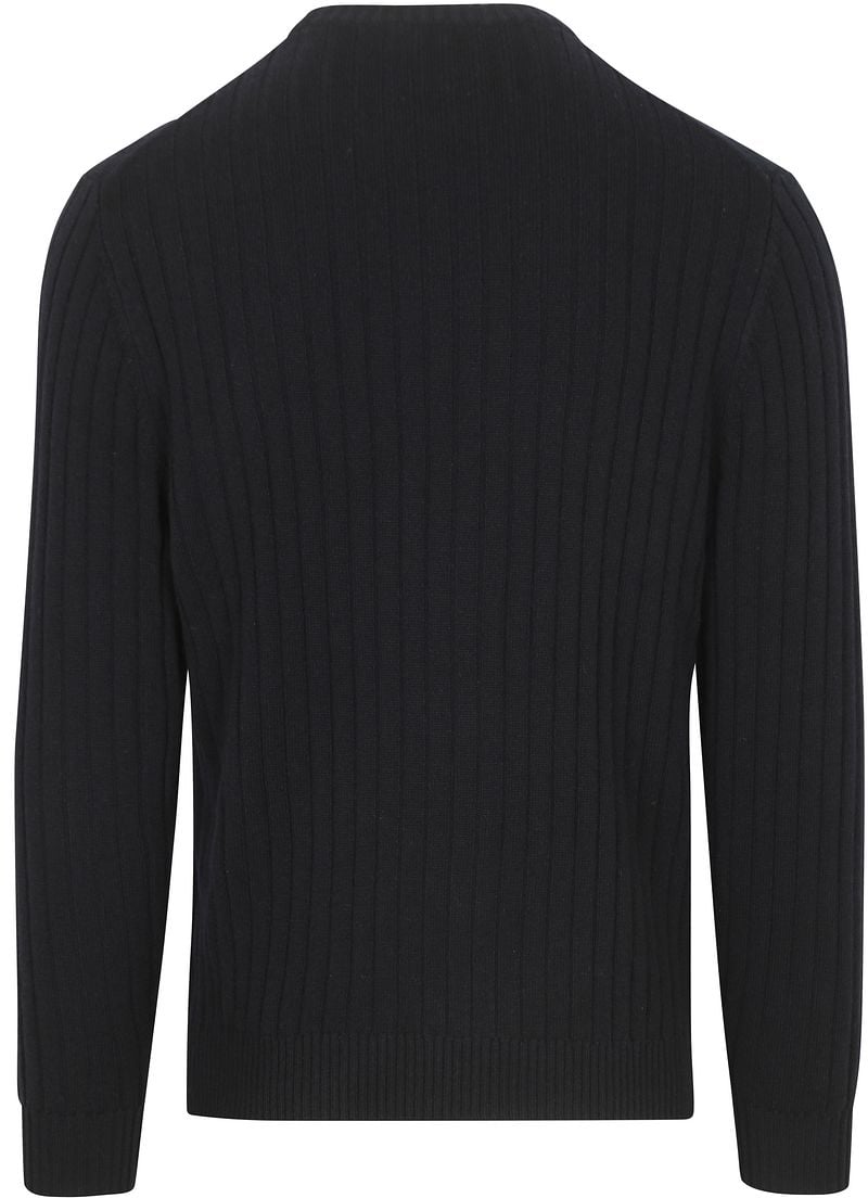 Profuomo Pullover Rib Wol Blend Navy