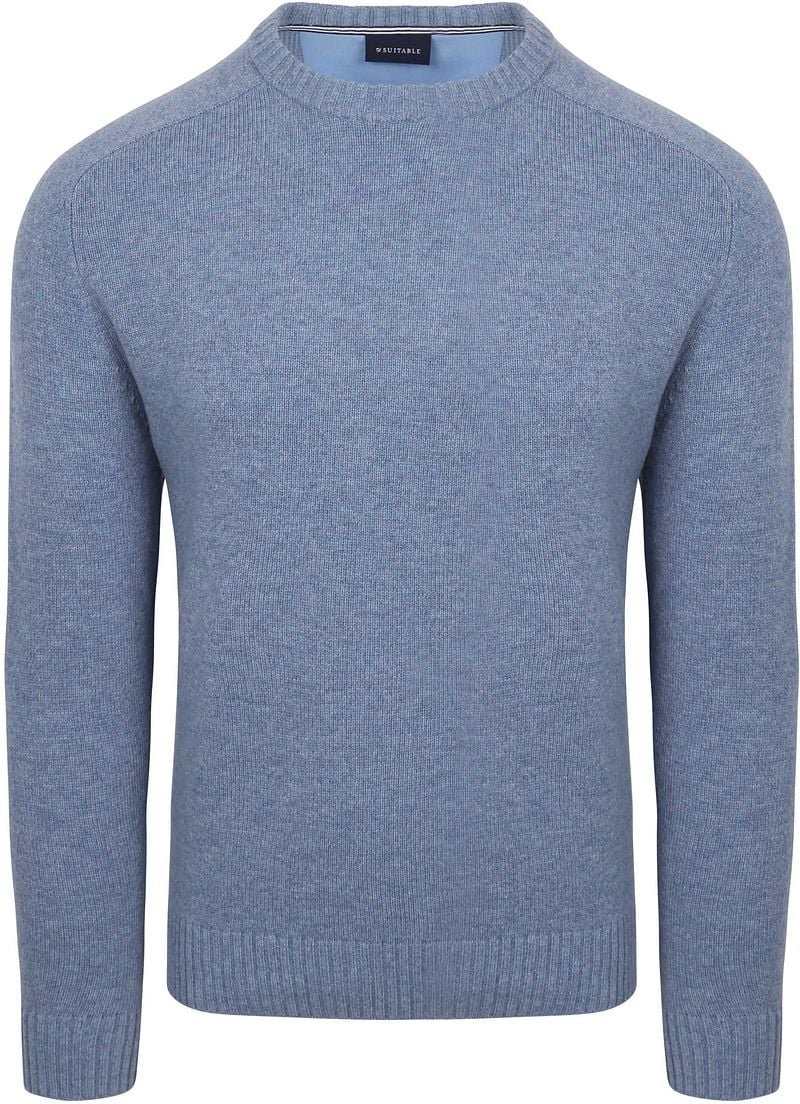 Suitable Lammwolle Pullover Rundhals Hellblau - Größe L günstig online kaufen